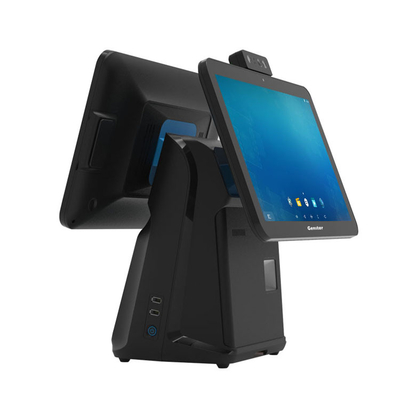 Dual Interactive Touch Screen 15.6 Inch Ual Lens Camera Face Recognition Function All In One POS Machine For Retail 8G